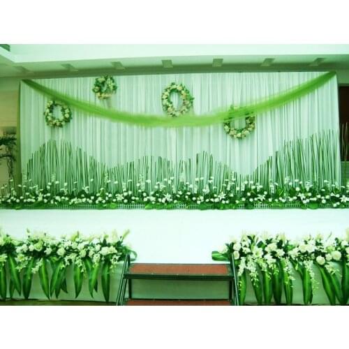 3m*6m wedding stage curtain green Wedding Backdrops Wedding stage decor romantic wedding cutain