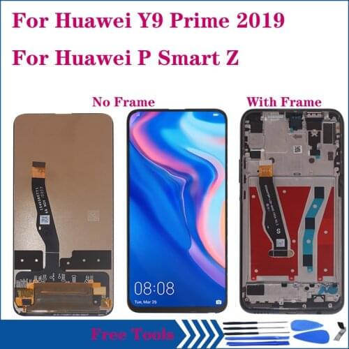 6.59 inch AAA display For Huawei P smart z LCD Display Touch Screen Digitizer Assembly for huawei Y9 prime 2019 with Frame