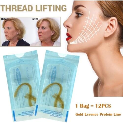 No Neddle Anti Aging Thread Lifting Face Line Carved Gold Essence Protein Skin Absored Lines Wrinkle Remove Care