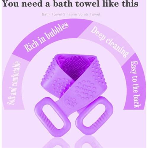 Clean Rubbing Back Bath Towel Belt Magic Silicone Brushes Bathroom Shower Strap Scrubber Skin Exfoliating Massage Body Peeling