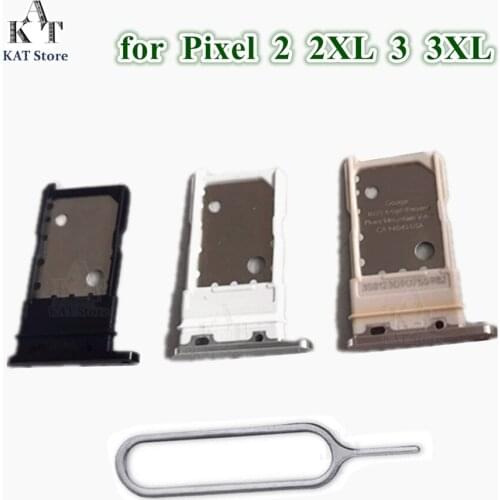 SIM Tray Holder Slot Socket For Google HTC Pixel 2 XL 3 XL White Black Rose Gold SIM Card Tray Holder Replacement Parts 5Pcs
