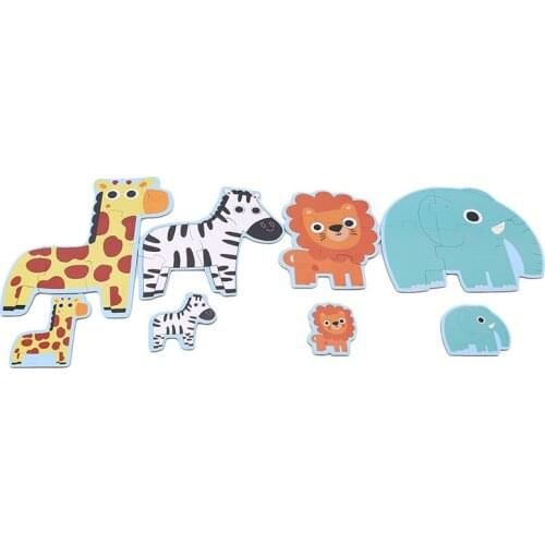 Kids Cardboard Animals Intelligence Jigsaw Toys 3D Puzzle Educational Toys CartoonDevelopment Puzzle Kids Gift
