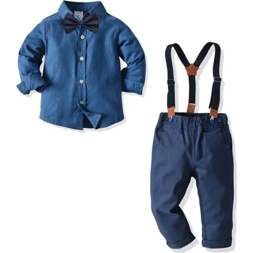 Boys Formal Suits Dress Autumn Baby Suit British Wind Childrens Suits Long Sleeve Shirt Pants Kids Gentleman Sets