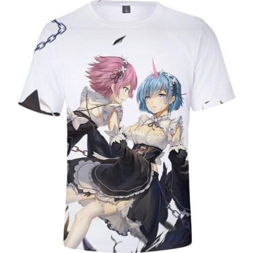 Anime RE: ZERO T-Shirt Men/Women Casual Fashion 3D Printed Short Sleeve O-Neck T Shirt Trendy Hip Hop Streetawear T Shirt Unisex