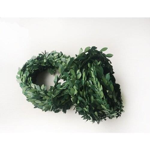 7.5M Garland Green Leaf Artificial Iron Wire Flower Vine Rattan for Wedding Party & Car DIY Wedding Decoration