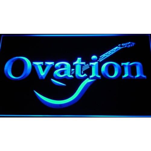 K170 Ovation Guitars Acoustic Music LED Neon Light Signs with On/Off Switch 20+ Colors 5 Sizes to choose