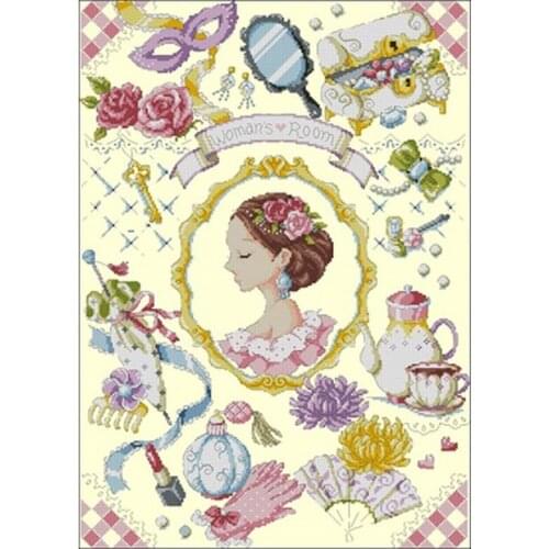 Beauty in the mirror patterns Counted Cross Stitch 11CT 14CT 18CT DIY Cross Stitch Kits Embroidery Needlework Sets home decor