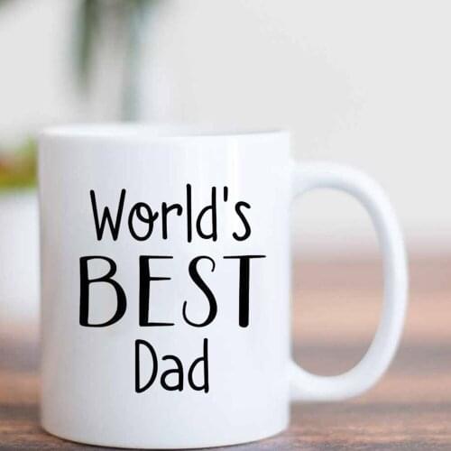 Worlds Best Dad Gift Mug 11oz Funny Creative Coffee Mugs Father Papa Birthday Gift Cup Drop Shipping Mug