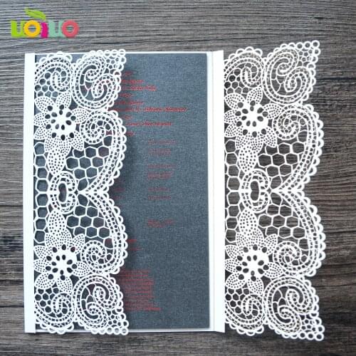 Love fancy white lace wedding decoration invitation cards with envelop and rsvp