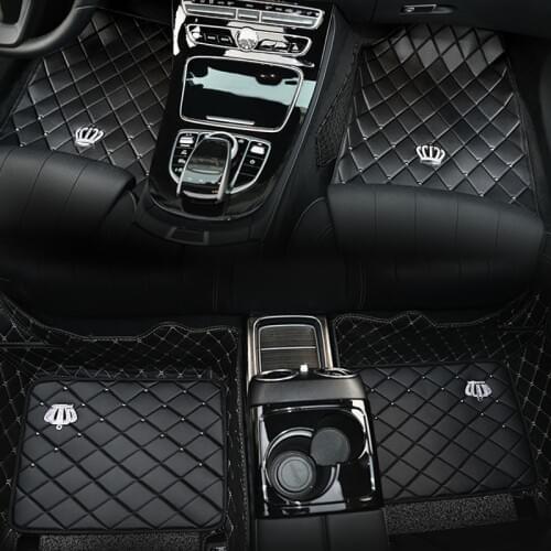 Fashion crown diamond leather anti slip car foot mats universal car floor mats diamond for all car model