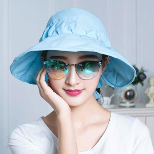 Fashion Bowknot Decorated Sun Visors Hat Removable Tophat Woman Summer Caps Outdoor Breathable Anti-UV Sun Hat Sombreros