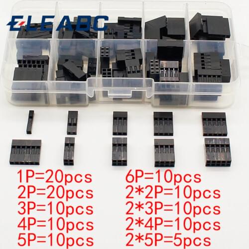 115pc Dupont sets Kit with box 1P/2P/3P/4P/5P/6P/2*2/2*3/2*4/ 2*5Pin Housing Plastic Shell Terminal Jumper Wire Connector set