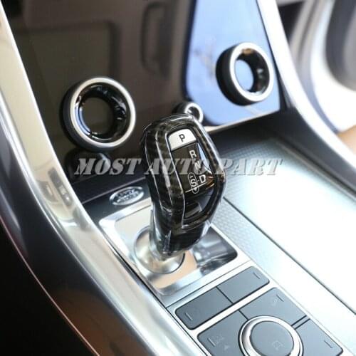 Carbon Fiber Look Interior Gear Shift Head Cover For Land Rover Range Rover Evoque 2019-2020 1pcs Car Decoration Car Trim