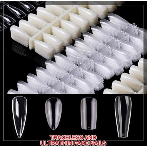 Fake Nail Press on Coffin Fake Nail /Natural/white False Coffin Nails Traceless and Ultrathin Fake Nails 120pcs