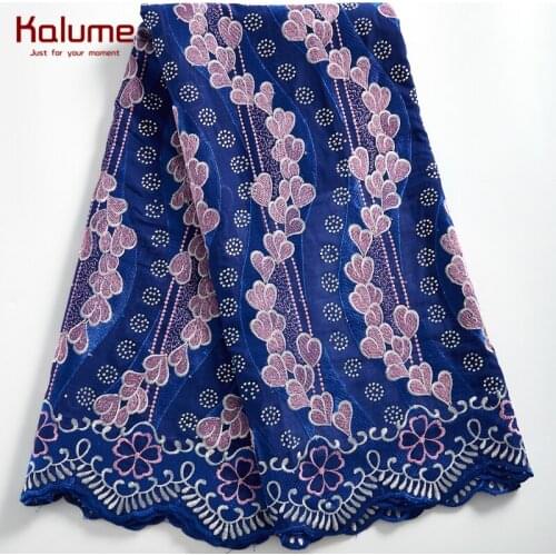 Kalume New Arrival African Swiss Cotton Lace Fabric 5 Yards Nigerian Swiss Voile Cotton Lace In Switzerland For Party Sews F2287