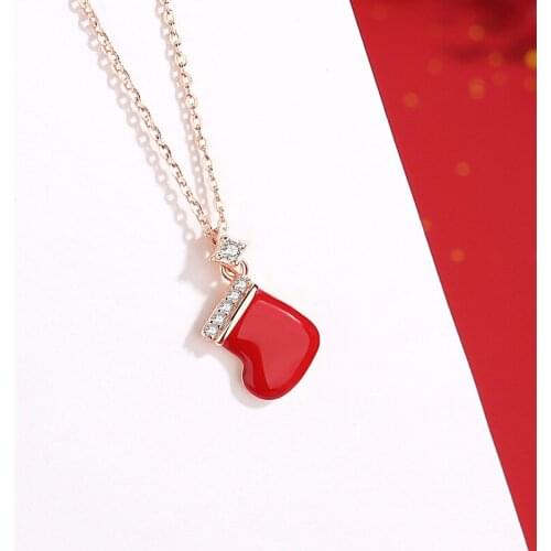 LVC137 New Christmas Necklace Female Creative Niche Design Rose Gold Clavicle Chain Light Luxury Girlfriend Gift Item Jewelry