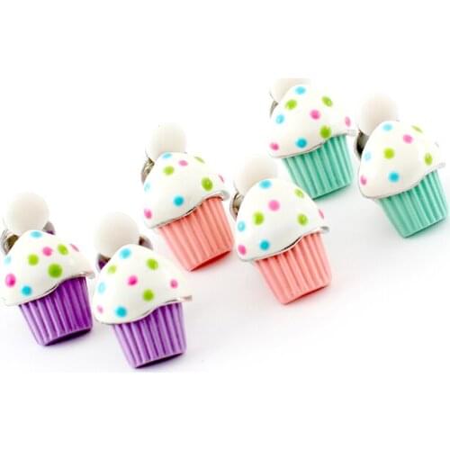 New Arrivals Super Cute Cupcake Bowknot Clip on Earrings for Kids Girls Earrings Jewelry No Pierced Fashion Children Earrings