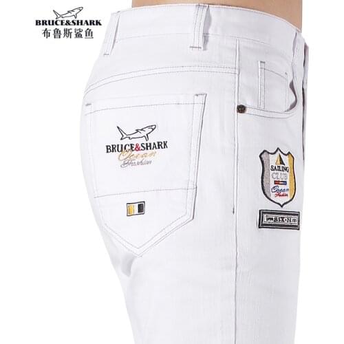 New Winter Men Jeans Bruce& Shark Straight Leg Casual Fashion Youth Trend Stretch Cotton Jeans Men Soften Thicken мужские джинс