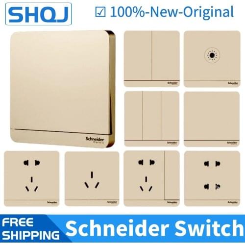 Original Schneider AvatarOn Gold Wall switch Borderless TV Television Telephone Computer audio Switch jack panel Wall switch