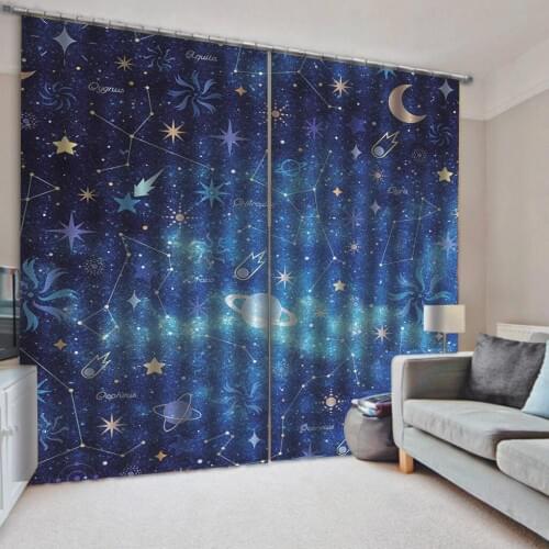 Custom any size photo Starry sky curtains 3d curtains new window balcony thickened windshield blackout curtains