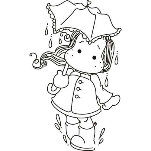 Umbrella girl Transparent Clear Silicone Stamp/Seal For DIY Scrapbooking Photo Album Decorative Paper Card Crafts Handmade Gift