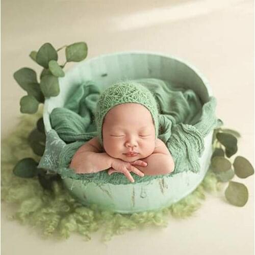 Newborn Photography Props Wooden Basin Full Moon Baby Infants Pose Auxiliary Photo Shooting Basket high quality wood smooth and