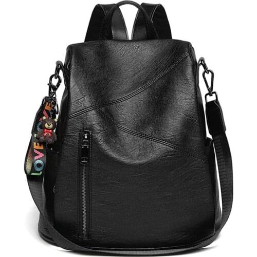 Backpack Women 2021 New Anti-Theft Travel Backpacks Korean Version Fashion School Bag Large Capacity Soft Leather Shoulder Bags