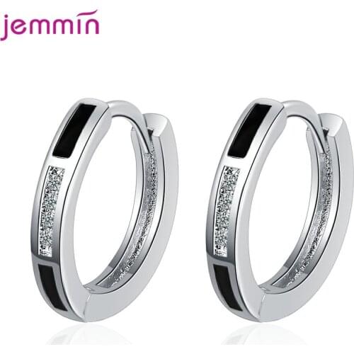 925 Sterling Silver Retro Crystal Hoop Earrings For Women Girls Party 2021 Trend Valentines Day Gift Fashion Jewelry Wholesale