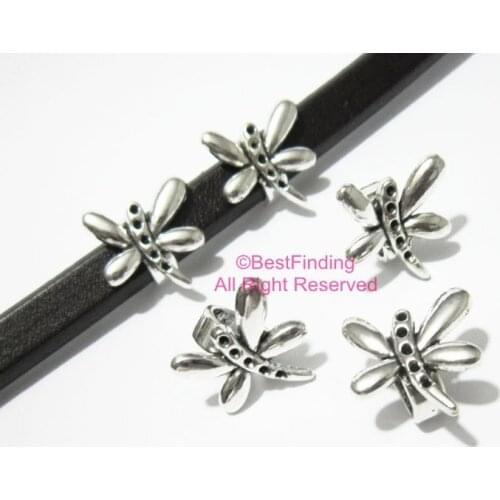 Licorice dragonfly slider 10x6mm Licorice leather findings -LF68