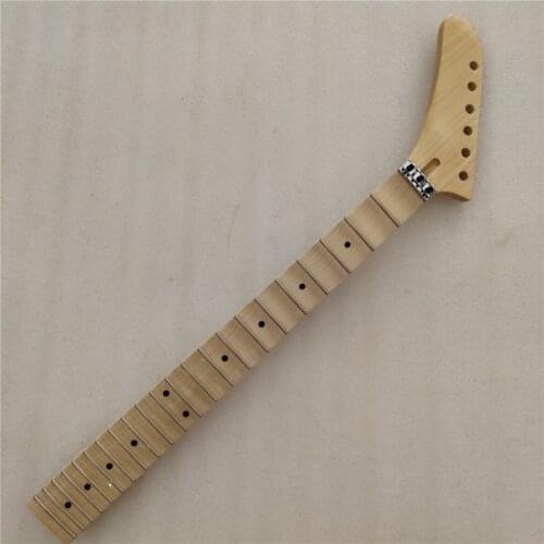 Reverse Banana Head Full scalloped Maple Electric Guitar Neck Replacement 22 Fret Maple Fingerboard Gloss
