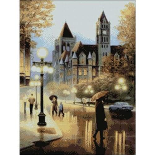 In the rain patterns Counted Cross Stitch 11CT 14CT 18CT DIY Chinese Cross Stitch Kits Embroidery Needlework Sets