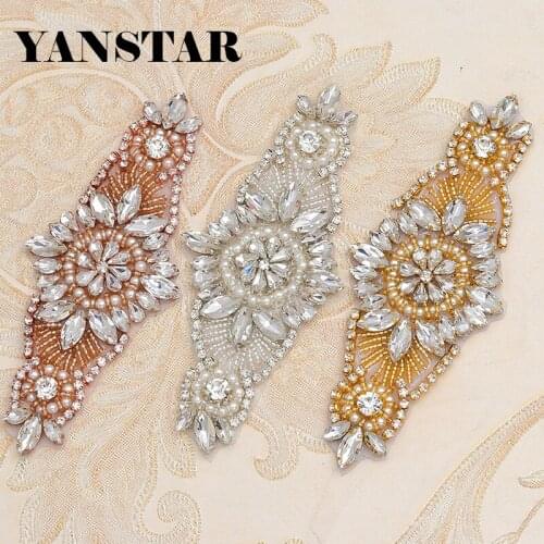 YANSTAR 30PCS Wholesale Bridal Gown Sash Rhinestones Appliques Accessory For Wedding Dresses Belt DIY Bridal Belt YS861