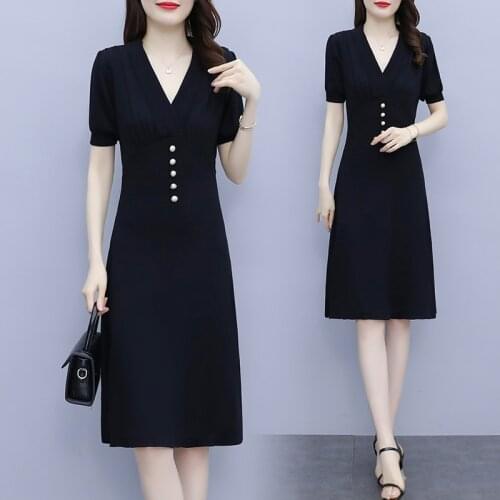 Womens v-neck Elegant sexy party dress plus size L-4XL XXL XXXL 3XL XXXXL Cocktail holiday Business dress clothes for 90KG woman