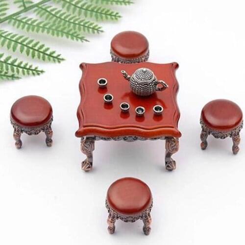 1/12 Dollhouse Creative Realistic Attractive Interesting Mini Furniture Bench Dining Table Model Toy Miniature Landscape