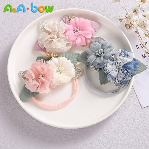 1pcs Nylon Lace Flower Baby Girl Headbands for Newborn Soft Elastic Toddler Kids Fresh Hairband Sweet Baby Hair Accessories