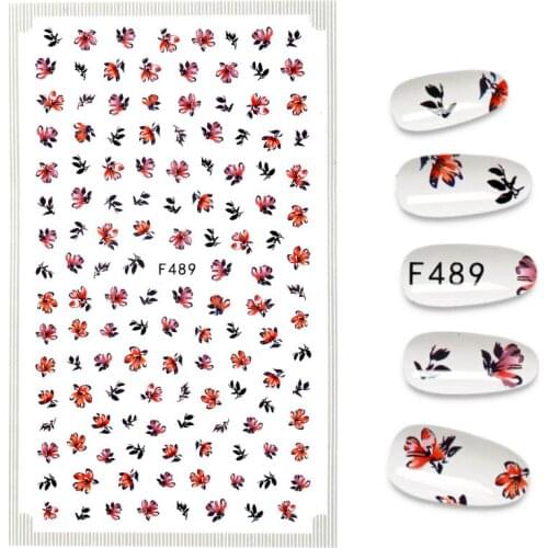 1PC Stickers for Nails Big Flower Design Nail Stickers Manicure Decals Wraps Nail Art Decorations