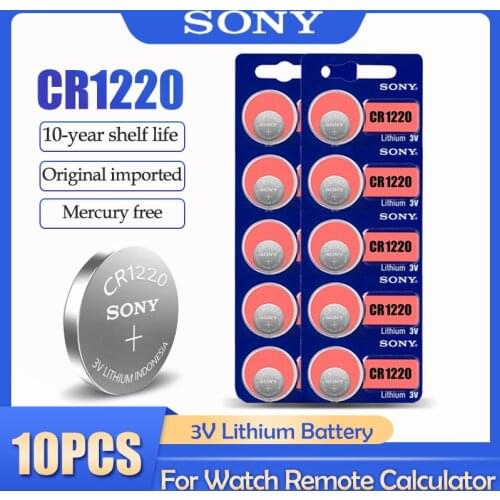 10PCS/LOT Sony CR1220 CR 1220 ECR1220 GPCR1220 BR1220 LM1220 DL1220 3V Lithium Battery For Watch Remote Button Cell Batteries