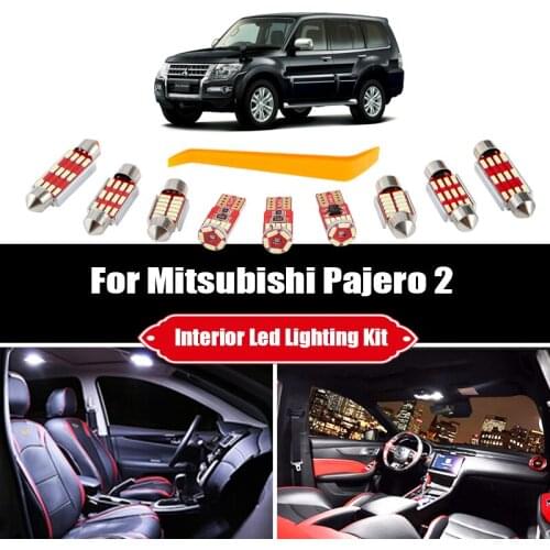 11Pcs For Mitsubishi Montero Shogun Pajero 2 V31 V32 V33 (1990-1999) Canbus Vehicle LED Bulbs Interior Light Package Kit