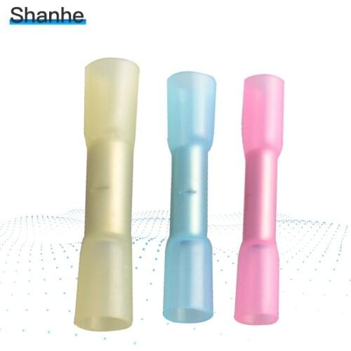 15pcs Heat Shrink Butt Terminals Insulated Butt Electrical Splice Wire Connectors Cable Crimp Terminal Connector AWG 22-10 Kit