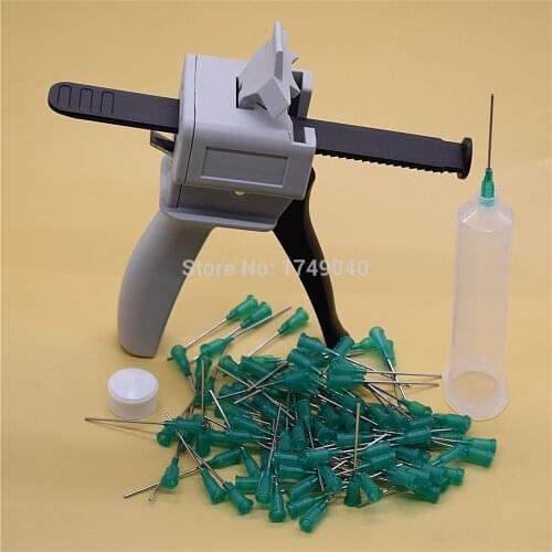 18G Blunt Dispensing Needle Tips 100pcs Set with 30cc Glue Dispenser Syringes Barrel 30ml UV Glue Caulking Gun Manual Glue Gun