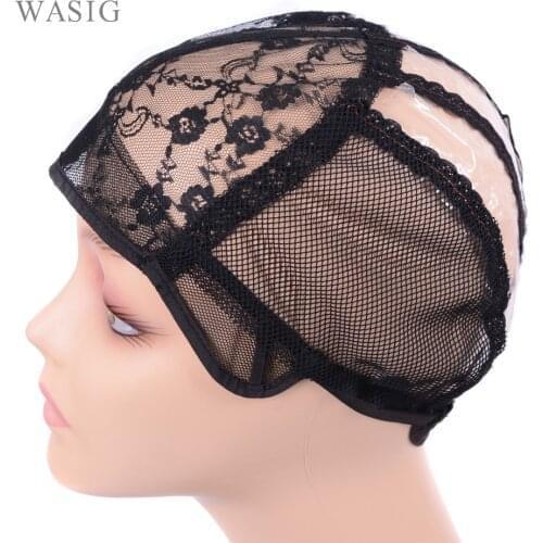 2 Pcs Black, Blonde Glueless Wig Cap for Making Wigs With Adjustable Strap for Weave Wig Women Hairnets Easy Cap