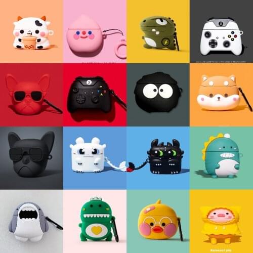 3D Earphone Case for Huawei Freebuds 3 Case Silicone Cute Pig Dog Bear Cartoon Cover for Huawei Freebuds 3 Pro Cases Keychain
