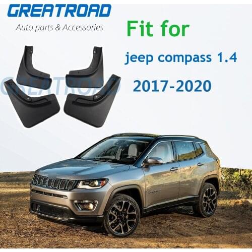 Car Styling for jeep compass 1.4 2017 2018 Accessories Mud Flaps Splash Guards Front Rear Mud Flap Mudguards Fender Black 4pcs