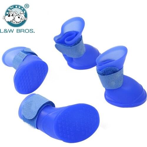 4 Pcs/Set Dog Rain Shoes Foot Protective Puppy Shoe Cat Dog Shoes Waterproof Non-slip Rain Boots For Pet Supplies