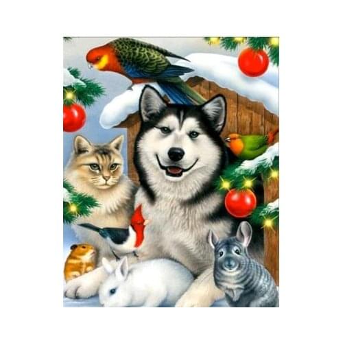 5d Diy Diamond Painting Cat and Dog Diy Diamond Embroidery Full Diamond Diamond Mosaic Home Decoration Painting