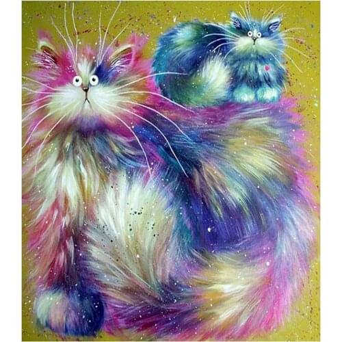 ARMYQZ Round square diamond mosaic painting cat rhinestone pearl embroidery animal diamond art painting puzzle wallpaper home de