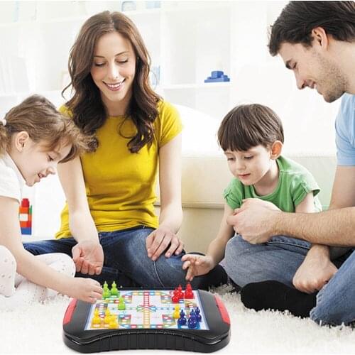 Animal Checker Snake Ladder Flying Chess Set Brain Teaser Board Game Family Party Game Puzzel Toys For Kid Early Education Gifts