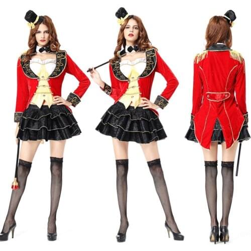 Adult Circus Trainer Vampire Devil Cosplay Waiter Magician Swallowtail Costume