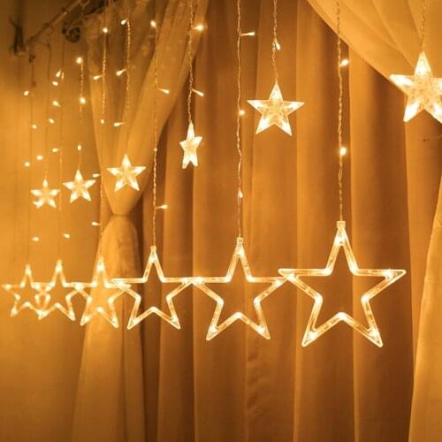 Fairy Lights Festoon Led String Lights Star Garland Window Curtain Indoor Decoration Halloween Christmas Party Wedding Lighting