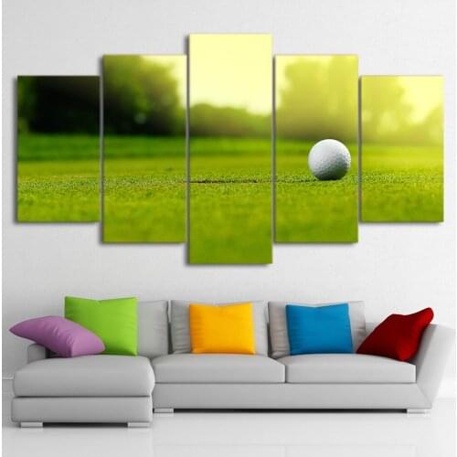 Canvas Wall Art Pictures Unframed 5 Panels Golf Course Kitchen Restaurant Decor Living Room HD Printed Poster Painting